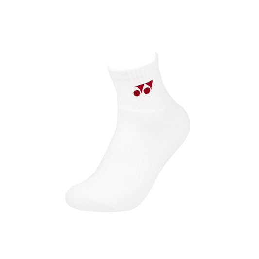 YONEX MEN'S SOCKS SSM-1255-MP6 WHITE PERSIAN RED