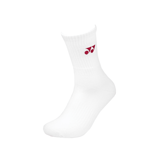 YONEX MEN'S SOCKS SSM-1855-MP6 WHITE PERSIAN RED