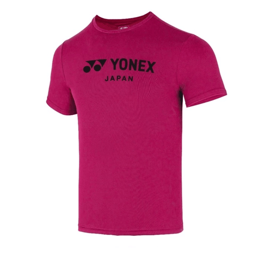 YONEX UNISEX ROUND NECK SHIRT 2839 ROSE RED BLACK