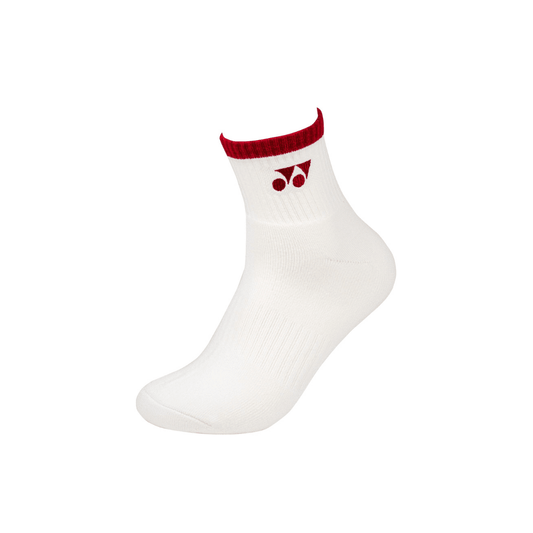 YONEX MEN'S SOCKS SSM-1284-MP6 WHITE PERSIAN RED